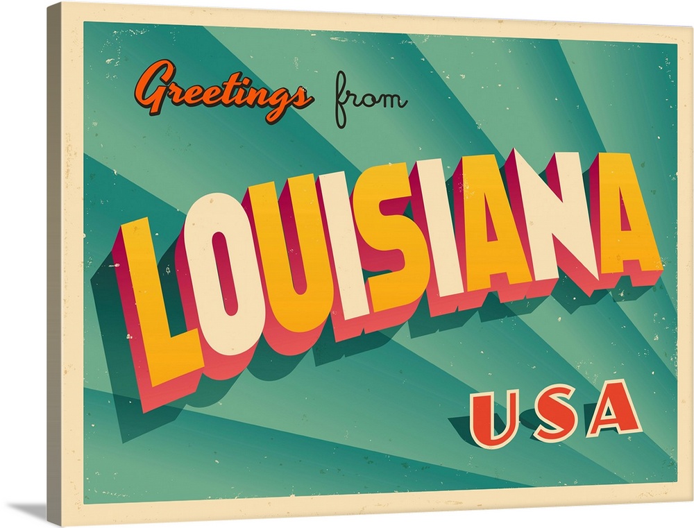 Vintage touristic greeting card - Louisiana.