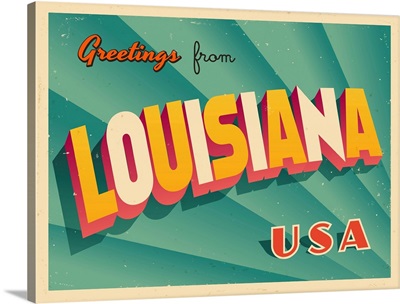Vintage Touristic Greeting Card - Louisiana