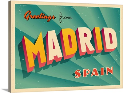 Vintage Touristic Greeting Card - Madrid, Spain