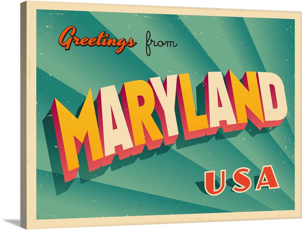 Vintage touristic greeting card - Maryland.