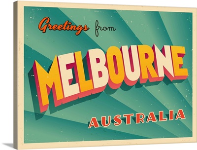 Vintage Touristic Greeting Card - Melbourne, Australia