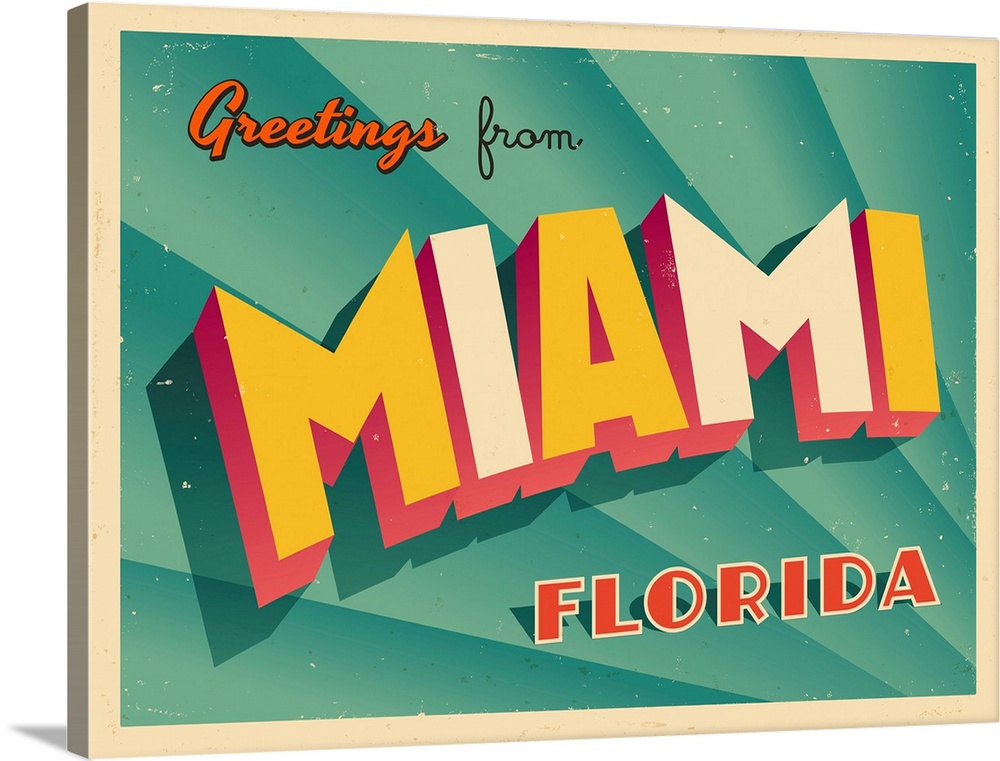 Vintage touristic greeting card - Miami, Florida.