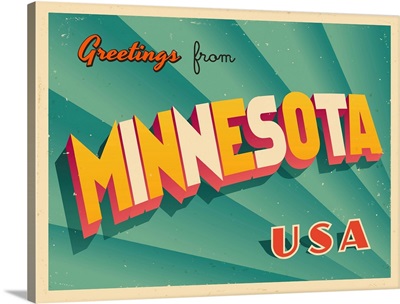 Vintage Touristic Greeting Card - Minnesota