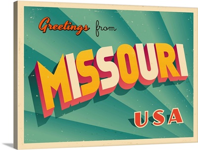 Vintage Touristic Greeting Card - Missouri