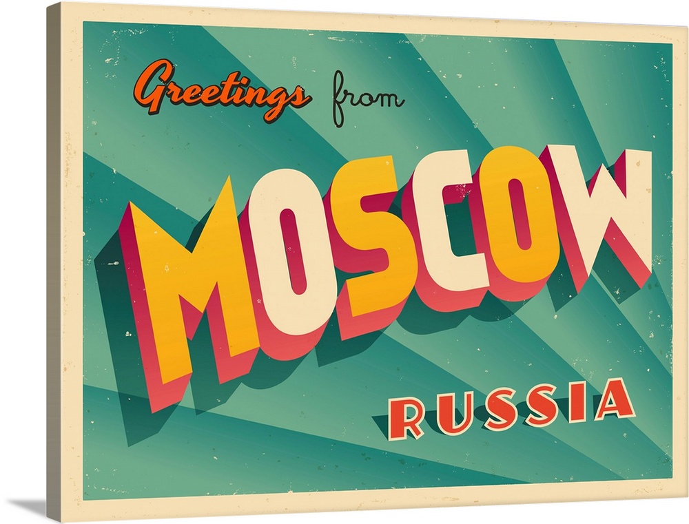Vintage touristic greeting card - Moscow, Russia.