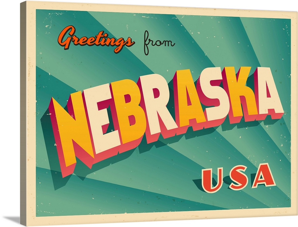 Vintage touristic greeting card - Nebraska.
