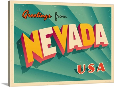 Vintage Touristic Greeting Card - Nevada