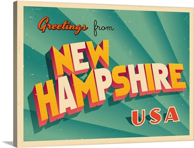 Vintage Touristic Greeting Card - New Hampshire