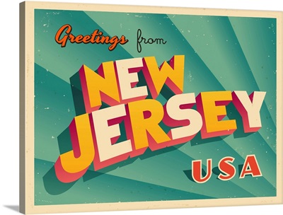 Vintage Touristic Greeting Card - New Jersey