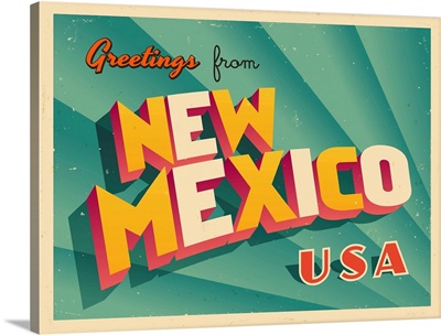 Vintage Touristic Greeting Card - New Mexico