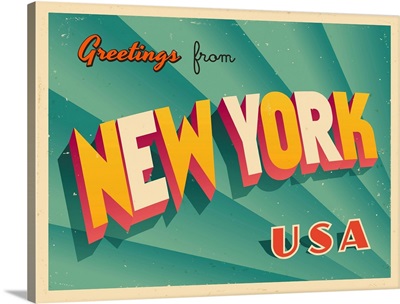 Vintage Touristic Greeting Card - New York