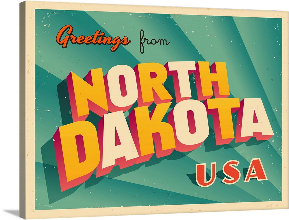 Vintage touristic greeting card - North Dakota.