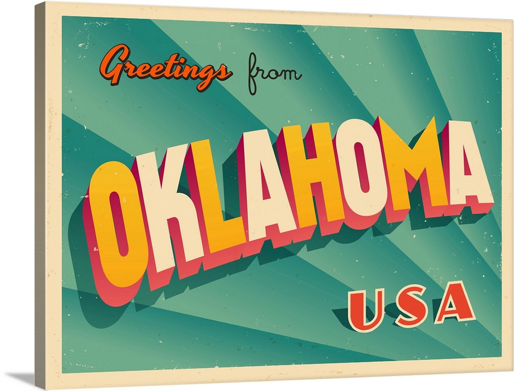 Vintage touristic greeting card - Oklahoma.
