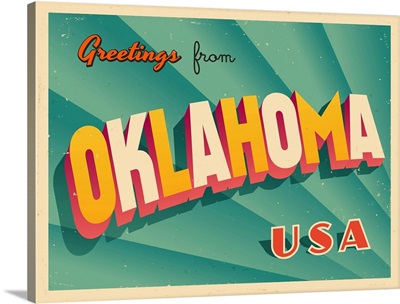 Vintage Touristic Greeting Card - Oklahoma