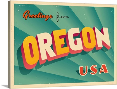 Vintage Touristic Greeting Card - Oregon