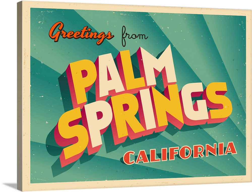 Vintage touristic greeting card - Palm Springs, California.