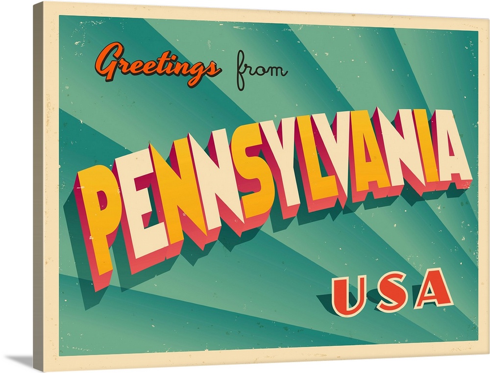 Vintage touristic greeting card - Pennsylvania.