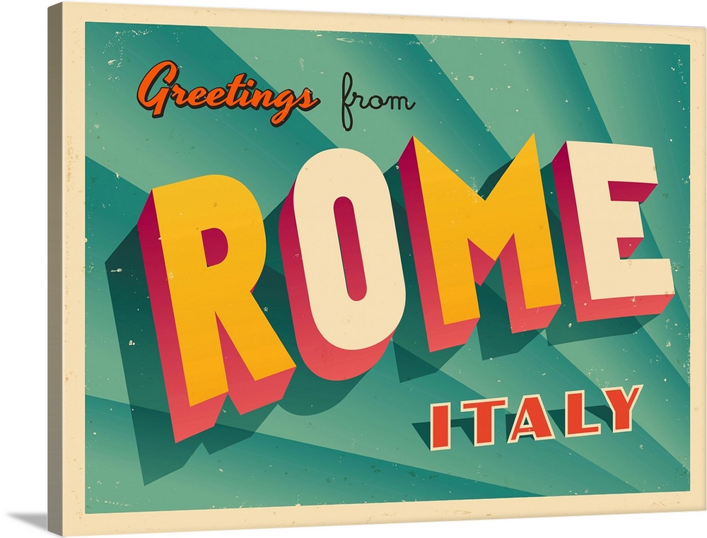 Vintage touristic greeting card - Rome, Italy.