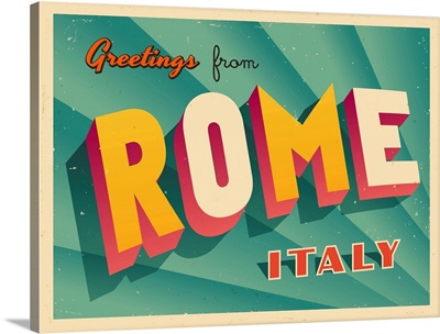 Vintage Touristic Greeting Card - Rome, Italy