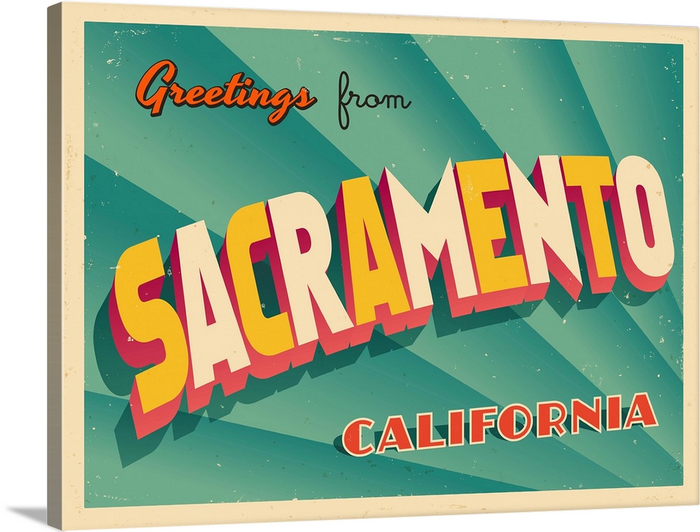 Vintage touristic greeting card - Sacramento, California.
