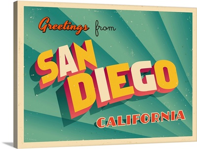 Vintage Touristic Greeting Card - San Diego, California