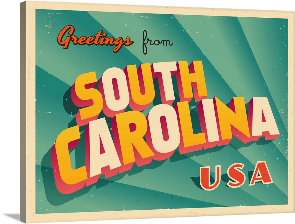 Vintage touristic greeting card - South Carolina.