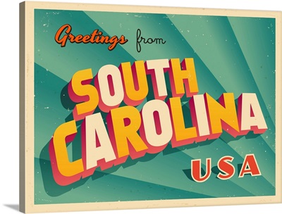 Vintage Touristic Greeting Card - South Carolina