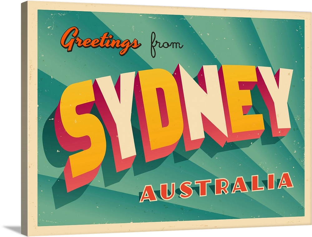 Vintage touristic greeting card - Sydney, Australia.