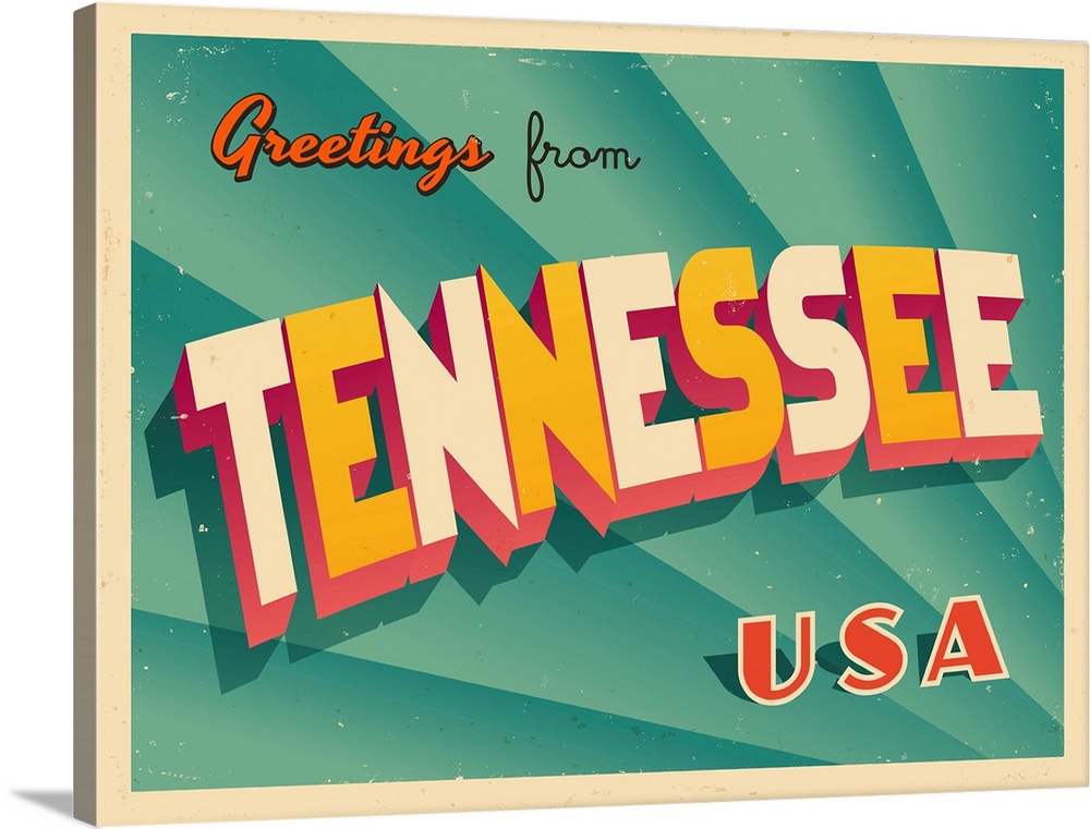 Vintage touristic greeting card - Tennessee.