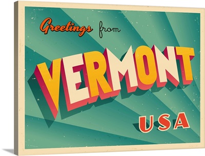 Vintage Touristic Greeting Card - Vermont