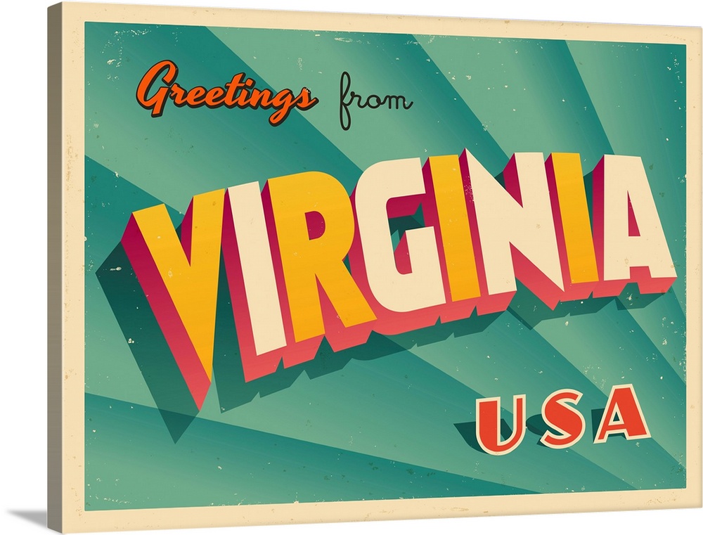 Vintage touristic greeting card - Virginia.