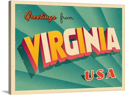 Vintage Touristic Greeting Card - Virginia