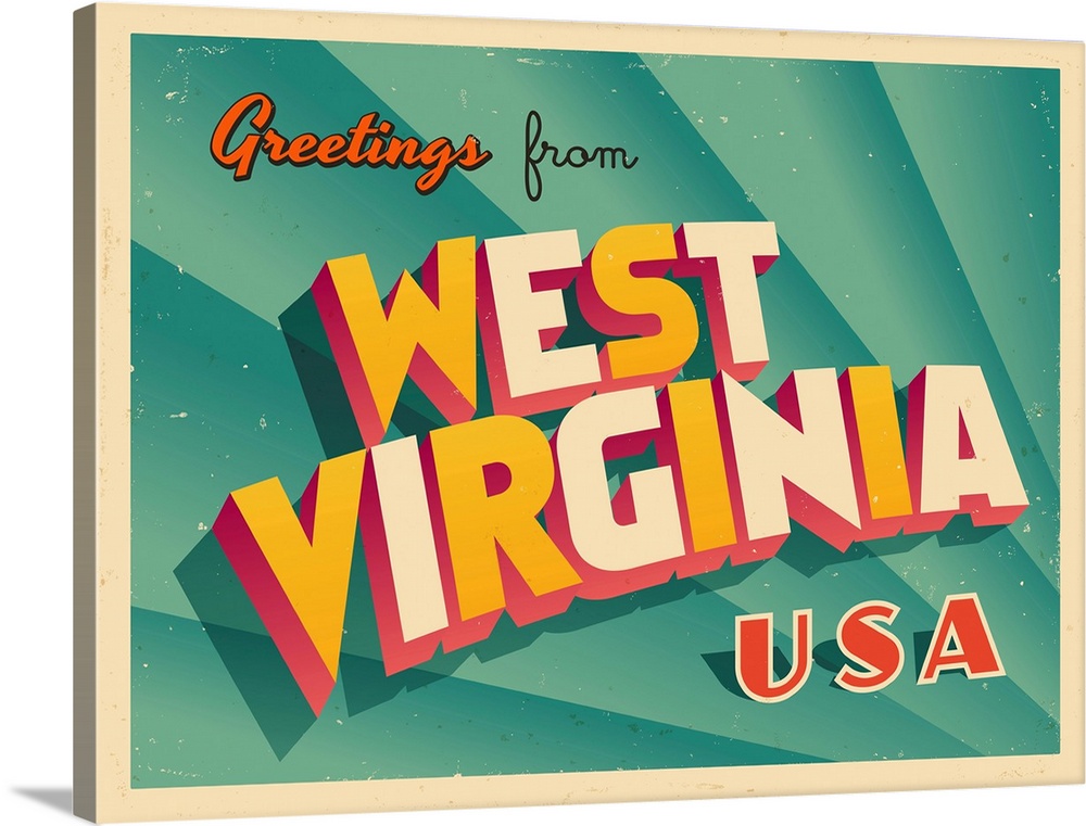 Vintage touristic greeting card - west Virginia.