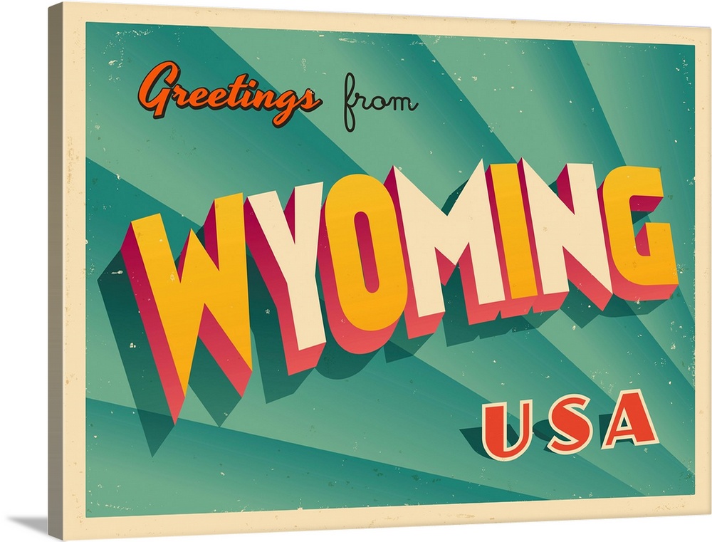 Vintage touristic greeting card - Wyoming.