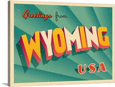Vintage Touristic Greeting Card - Wyoming