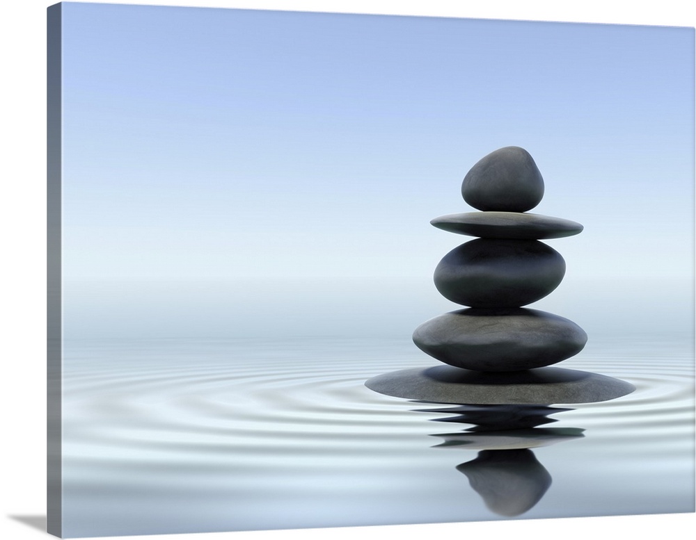 Zen stones in water.