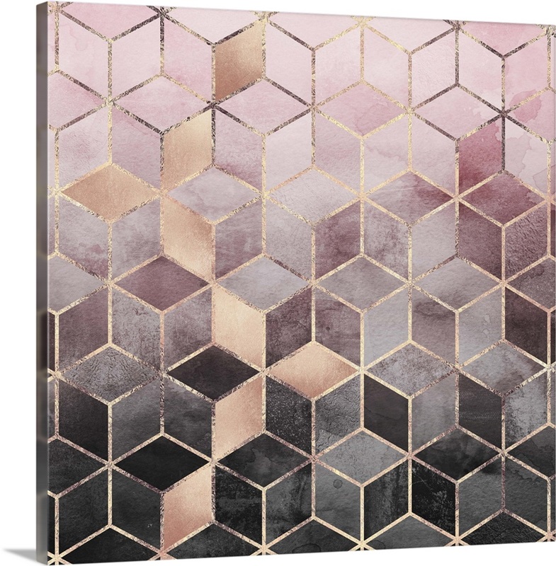 Pink Grey Gradient Cubes Great Big Canvas