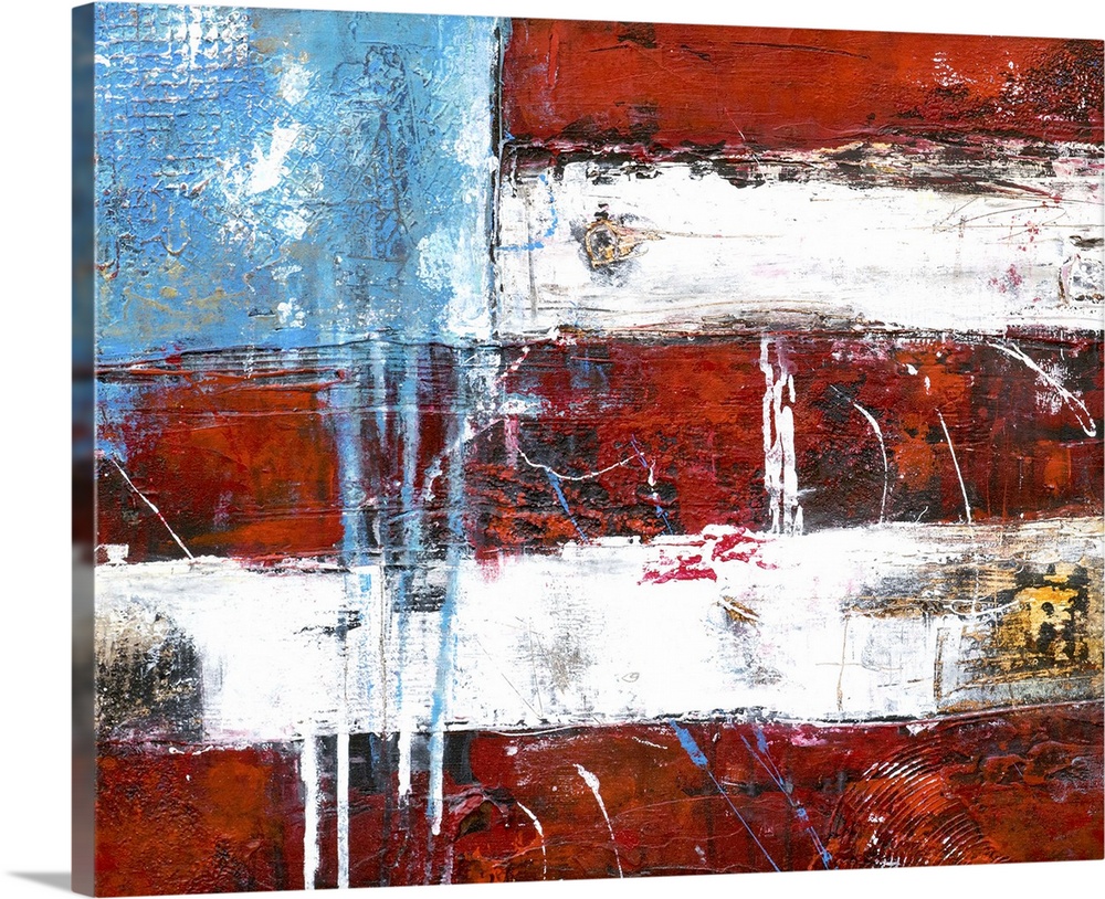 Contemporary abstract painting of the American flag.