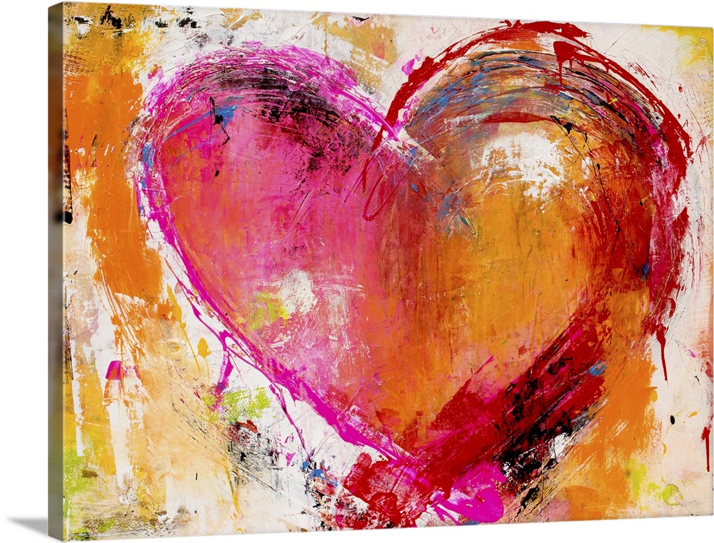 Happy Heart Wall Art, Canvas Prints, Framed Prints, Wall Peels