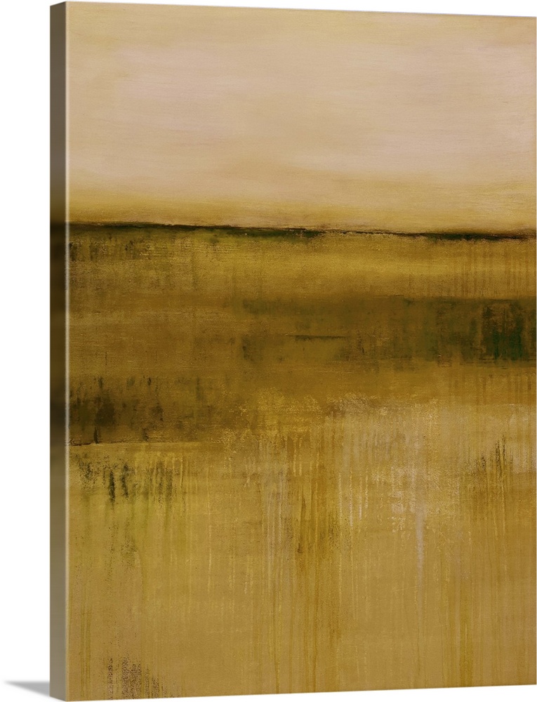 Contemporary abstract painting using golden earth tones.