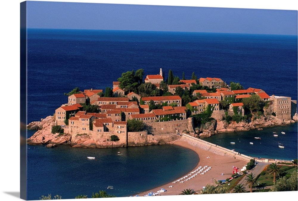 Balkan, Adriatic sea coast....Republic of Montenegro....Near Budva....Island Sveti Stefan....(Saint Steven) Hotel