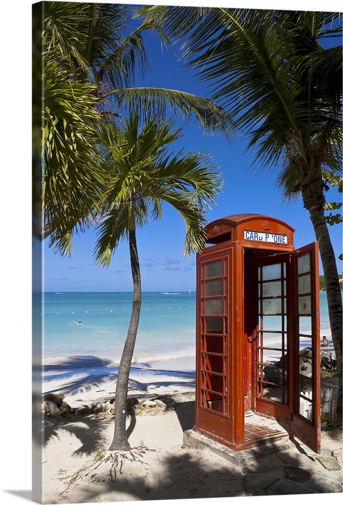 Antigua and Barbuda, Antigua, Tropics, Caribs, Telephone Booths at Dickenson Bay