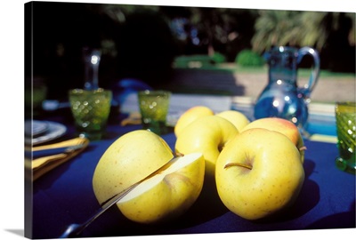 Apple and table setting