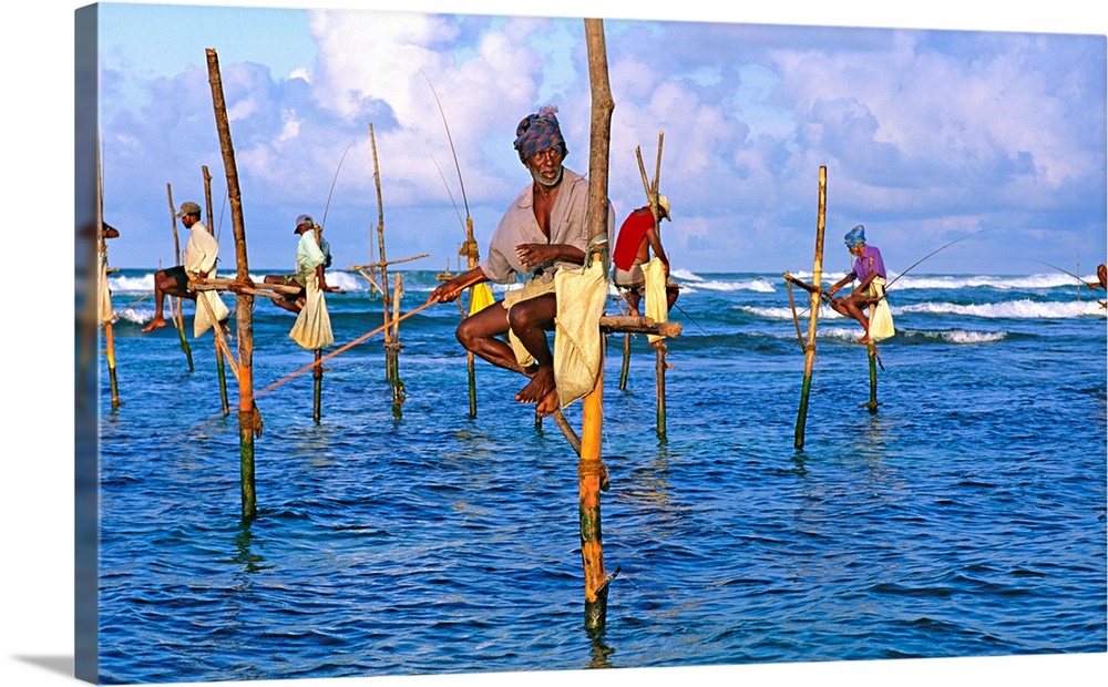 Asia, Ceylon, Sri Lanka, Southern Province, Fishermen