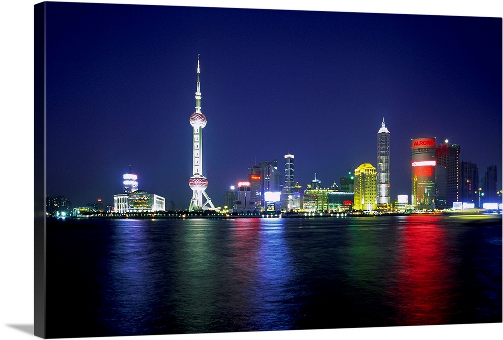 China Shanghai..Pudong, business district skyline..Hang Pu River