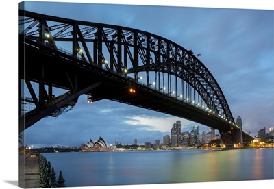 Australia, New South Wales, Sydney, Sydney Harbor Bridge, The Famous Bridge At Dawn