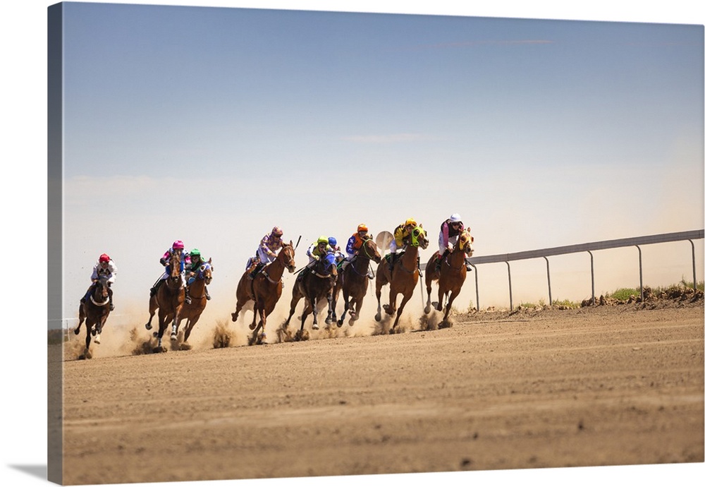 Australia, Queensland, Oceania, Birdsville, Horse racing in the outback.