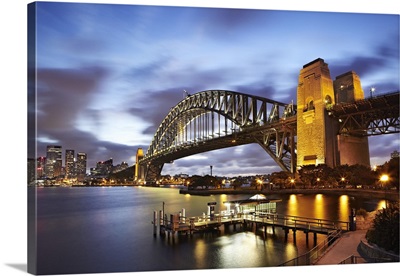 Australia, Sydney, Sydney Harbor Bridge, Sydney Harbor Bridge at sunset