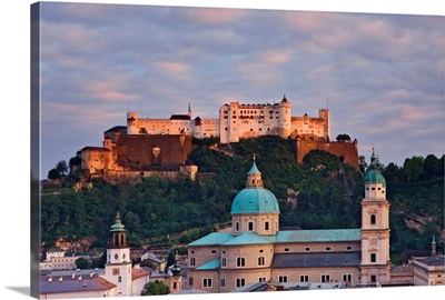 Austria, Salzburg, Hohensalzburg castle and cathedral