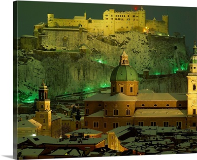 Austria, Salzburg, Hohensalzburg Fortress and cathedral